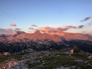 Dachsteinblick vom Krippenstein zum Sonnenaufgang