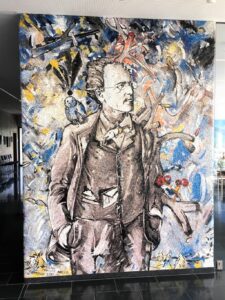 Das Mahler-Mosaik von Christian Ludwig Attersee im Gemeindeamt von Steinbach.